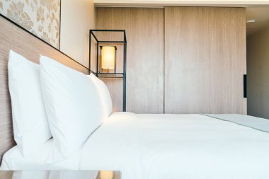 Otel yatak yatak dekorasyon iç beyaz yastık