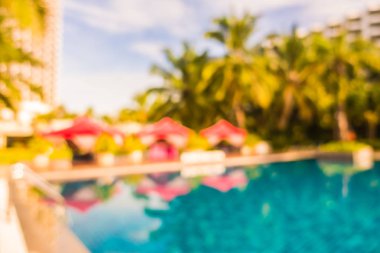 Soyut bulanıklık ve ufuk güzel açık yüzme havuzunda otel ve tatil seyahat ve tatil için