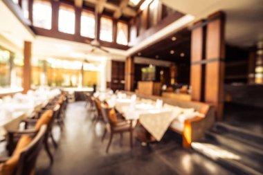Arka plan için soyut bulanık restoran ve kafenin içi