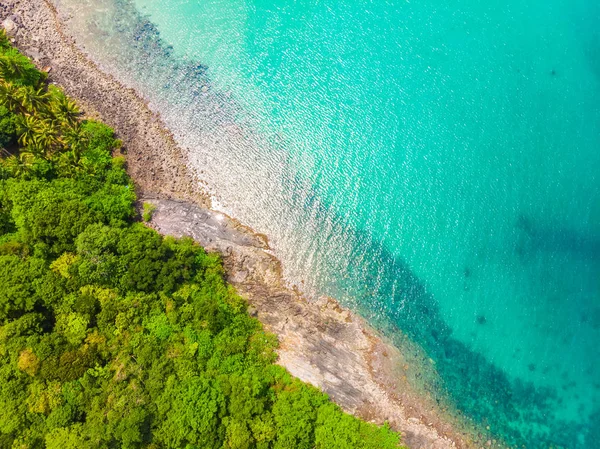 Belle Nature Plage Tropicale Mer Avec Kayak Bateau Cocotier Sur — Photo