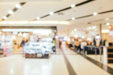 Arkaplan için mağaza içindeki soyut bulanıklık ve odaklanmış alışveriş merkezleri