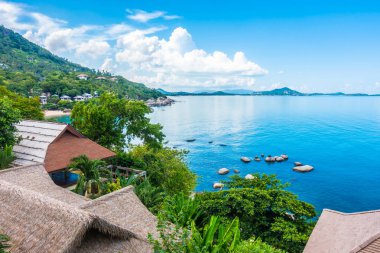 Güzel hava görünümünü deniz okyanus tatil ve Seyahat Tayland samui adasında