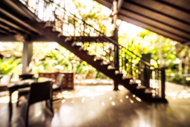 Arka plan için soyut bulanık restoran ve kafenin içi