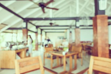Soyut bulanıklık ve ufuk restoran ve kafe iç arka plan - Vintage filtre için