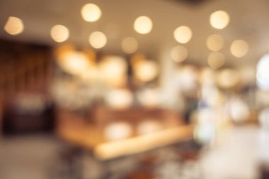 Soyut bulanıklık ve ufuk restoran ve kafe iç arka plan - Vintage filtre için