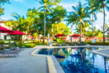 Soyut bulanıklık ve ufuk güzel açık yüzme havuzunda otel ve tatil seyahat ve tatil için