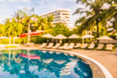 Soyut bulanıklık ve ufuk güzel açık yüzme havuzunda otel ve tatil seyahat ve tatil için