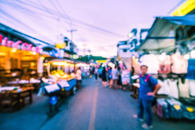 Hua hin gece Pazar sokak için arka plan bulanıklık