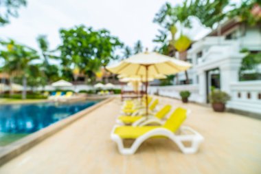 Seyahat ve tatil için güzel otel resort ve yüzme havuzu arka plan bulanıklık