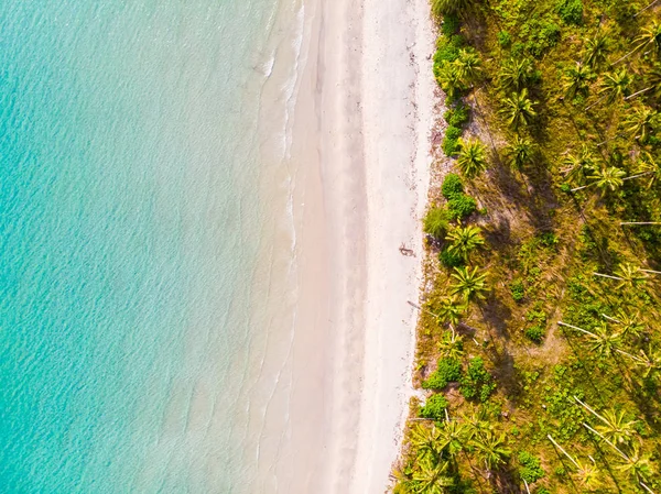 Krásný Letecký Pohled Pláž Moře Kokosu Palmou Ostrově Paradise Pro — Stock fotografie