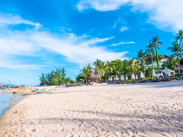 Hermosa Playa Tropical Mar Con Palmera Coco Para Viajes Vacaciones — Foto de Stock