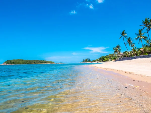 Hermosa Playa Tropical Mar Con Palmera Coco Para Viajes Vacaciones —  Fotos de Stock