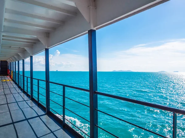 Balcony Cruise Boat Beautiful Sea Ocean View Blue Sky Travel — Stock Photo, Image