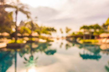 Soyut bulanıklık ve ufuk güzel açık yüzme havuzunda otel ve tatil seyahat ve tatil için