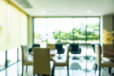 Özet olarak, arka plan için soyut bulanık ve odaksız otel ve lobi iç mekanı