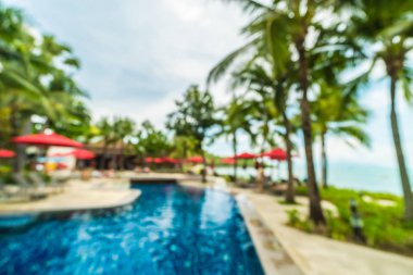 Soyut bulanıklık ve yüzme havuzu seyahat ve tatil için otel ve tatil arka planda defocused