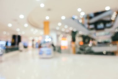 Arkaplan için mağaza içi soyut bulanıklık ve odaklanmış alışveriş merkezi
