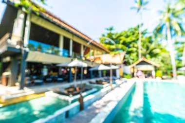 Seyahat ve tatil için güzel otel resort ve yüzme havuzu arka plan bulanıklık