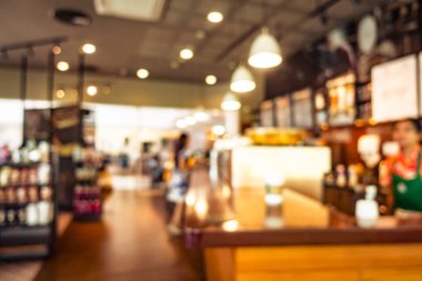 Soyut bulanıklık ve ufuk kafe ve Restoran iç arka planı için