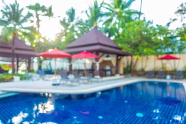 Soyut bulanıklık ve ufuk güzel açık yüzme havuzunda otel ve tatil seyahat ve tatil için
