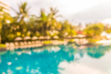 Soyut bulanıklık ve ufuk güzel açık yüzme havuzunda otel ve tatil seyahat ve tatil için