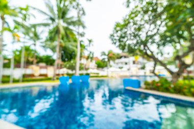 Seyahat ve tatil için güzel otel resort ve yüzme havuzu arka plan bulanıklık