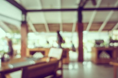 Soyut bulanıklık ve ufuk restoran ve kafe iç arka plan - Vintage filtre için