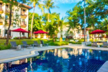 Soyut bulanıklık ve ufuk güzel açık yüzme havuzunda otel ve tatil seyahat ve tatil için