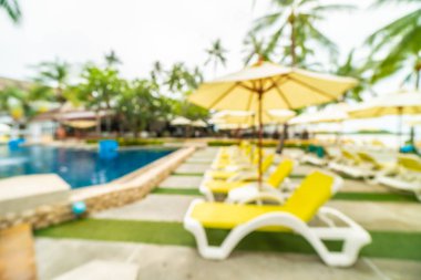 Seyahat ve tatil için güzel otel resort ve yüzme havuzu arka plan bulanıklık