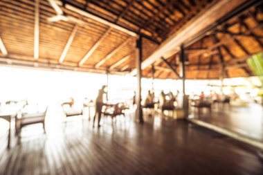 Arka plan için soyut bulanık restoran ve kafenin içi