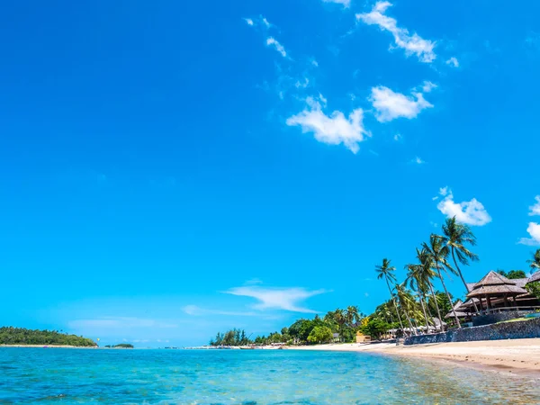 Wunderschöner Tropischer Strand Und Meer Mit Kokospalmen Für Reise Und — Stockfoto