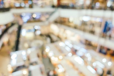 Arkaplan için mağaza içi soyut bulanıklık ve odaklanmış alışveriş merkezi