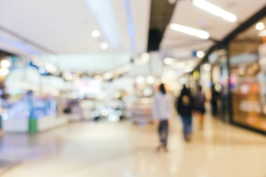 Arkaplan için mağaza içi soyut bulanıklık ve odaklanmış alışveriş merkezi
