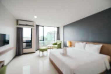 Soyut bulanıklık ve ufuk yatak odası iç otelin arka planı için