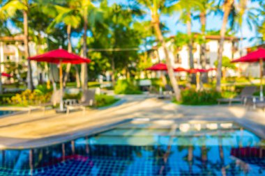 Soyut bulanıklık ve ufuk güzel açık yüzme havuzunda otel ve tatil seyahat ve tatil için
