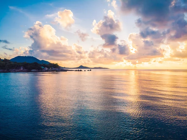 Hermosa Vista Aérea Playa Mar Océano Isla Koh Samui Tailandia — Foto de Stock