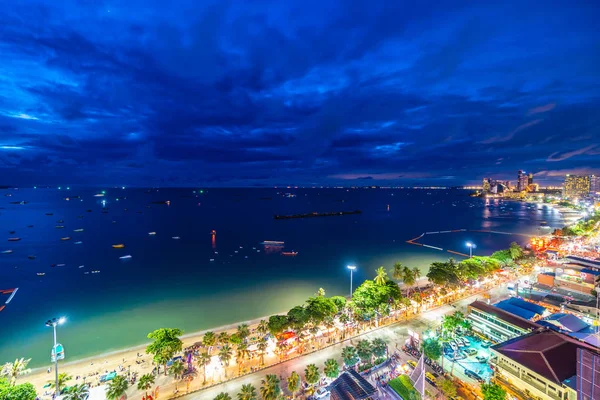 Hermosa Arquitectura Ciudad Pattaya Tailandia Por Noche — Foto de Stock