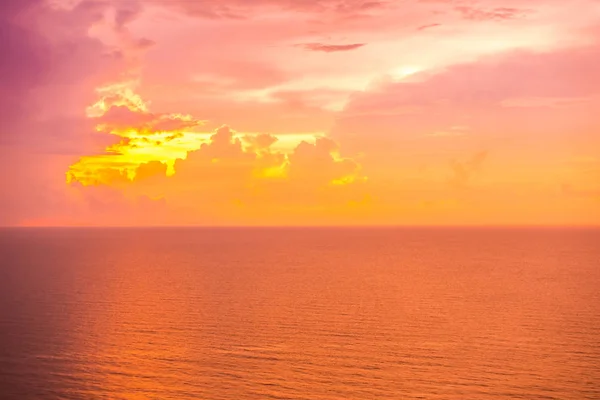 Beautiful tropical sea and ocean on cloud with sky at sunrise times