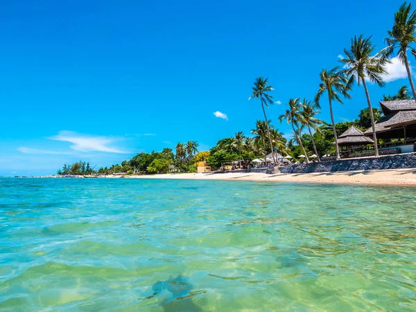 Wunderschöner Tropischer Strand Und Meer Mit Kokospalmen Für Reise Und — Stockfoto