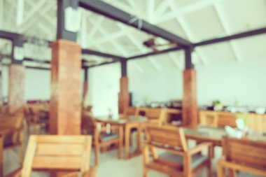 Soyut bulanıklık ve ufuk restoran ve kafe iç arka plan - Vintage filtre için