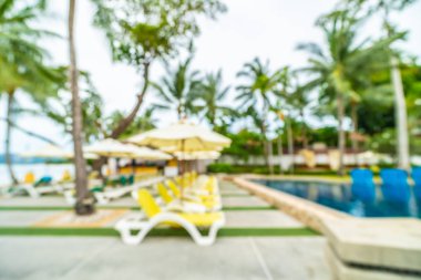 Seyahat ve tatil için güzel otel resort ve yüzme havuzu arka plan bulanıklık