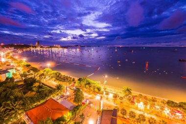Pattaya City Tayland gece güzel mimari