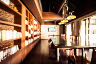 Arka plan için soyut bulanık restoran ve kafenin içi