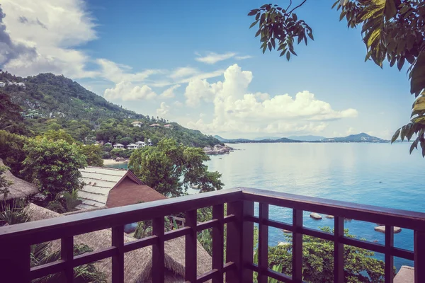 Outdoor Patio Balcony Sea Ocean Paradise Island Travel Vacation — Stock Photo, Image