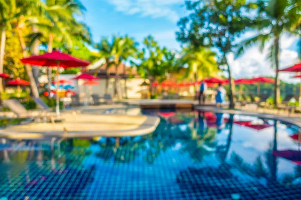 Abstract Blur Defocused Beautiful Outdoor Swimming Pool Hotel Resort Travel — Stock Photo, Image