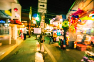 Hua hin gece Pazar sokak için arka plan bulanıklık