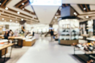 Arkaplan için mağaza içi soyut bulanıklık ve odaklanmış alışveriş merkezi