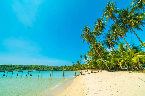 Bella Spiaggia Tropicale Mare Con Palma Cocco Paradiso Isola Viaggi — Foto Stock