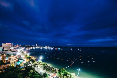 Pattaya City Tayland gece güzel mimari