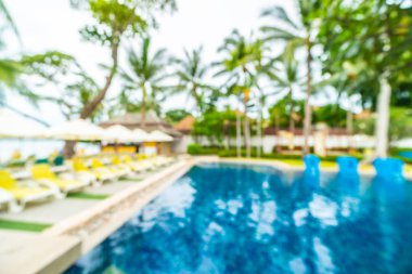 Seyahat ve tatil için güzel otel resort ve yüzme havuzu arka plan bulanıklık
